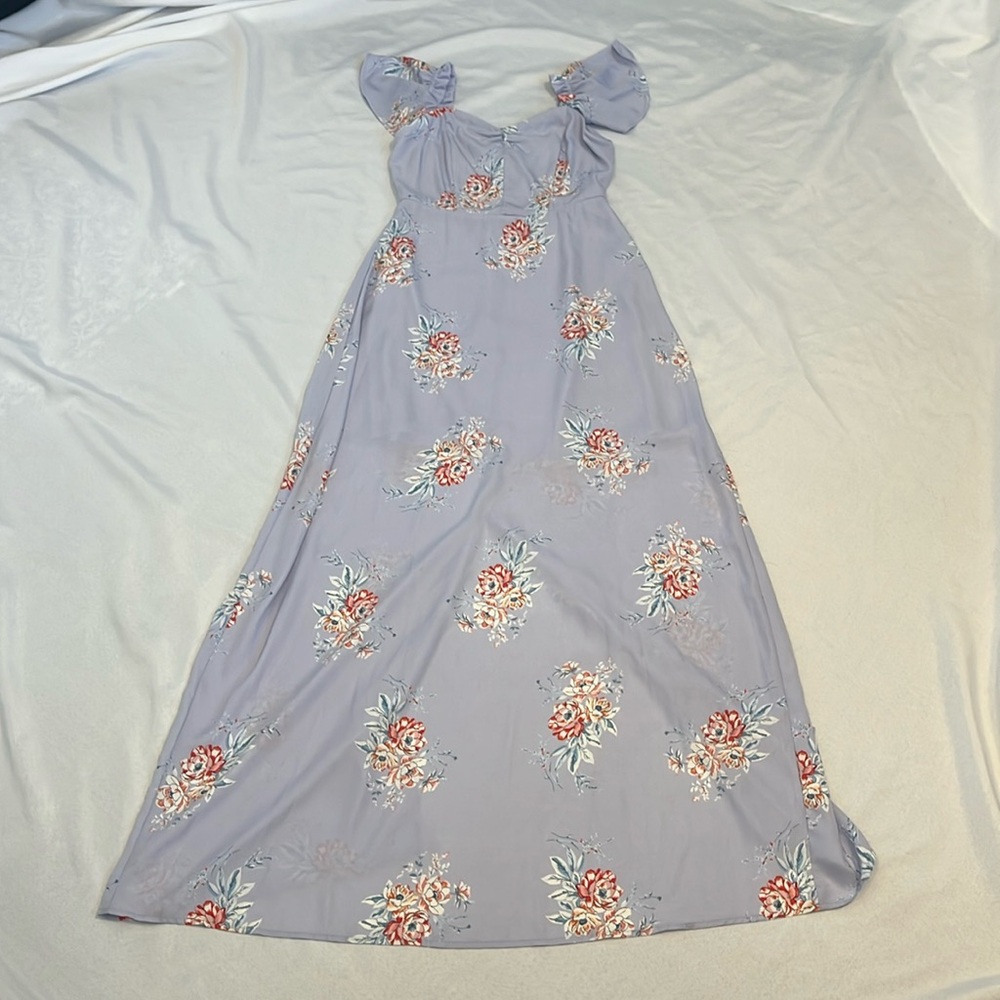 Socialite Floral Lilac Off the Shoulder Maxi Dress - Picture 1 of 7